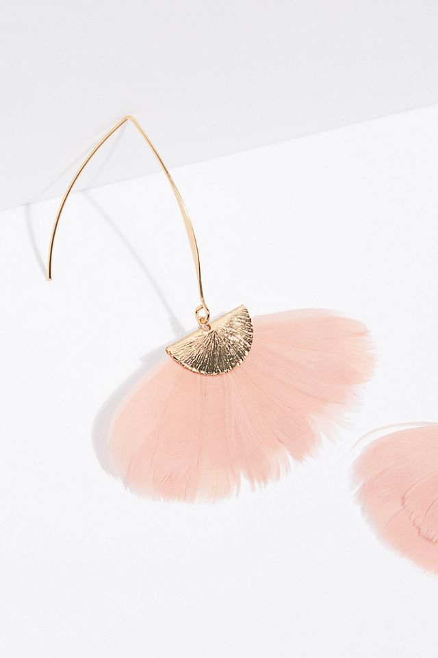 Feather Fan Flare Hoop Earrings #1