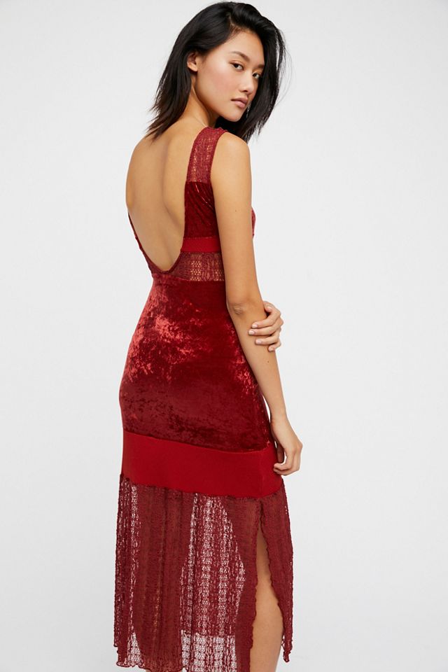 Free people red outlet velvet dress