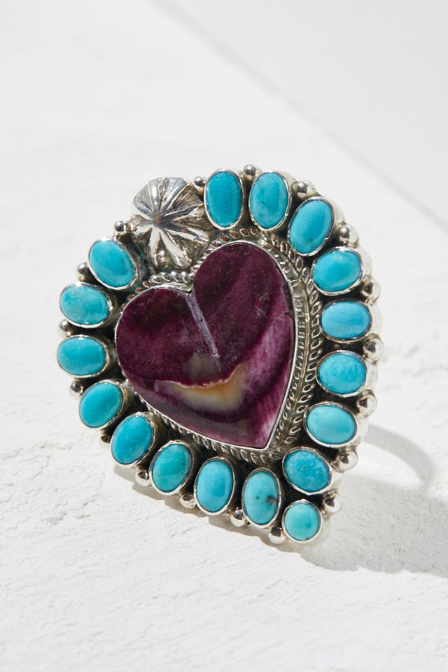 Turquoise x Oyster Shell Heart Ring