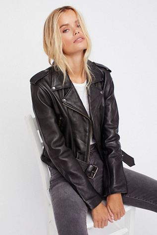 Free people cotton shop shrunken moto jacket