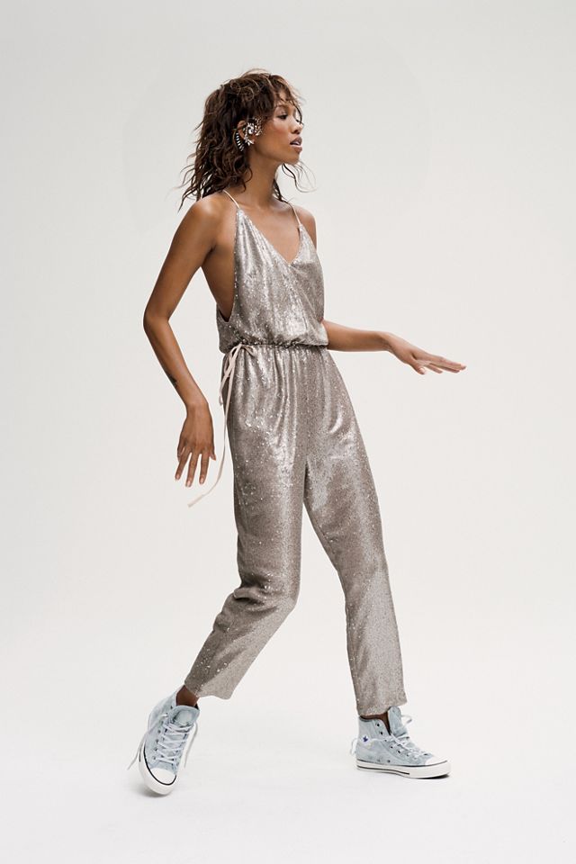 Free people sequin on sale jumpsuit