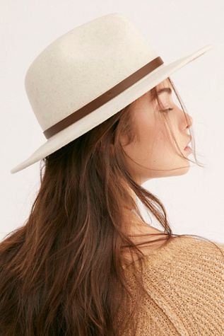 Wythe Leather Band Felt Hat at Free People in French Vanilla