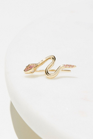 10k Diamond Tourmaline Snake Ear Pin | Free People UK
