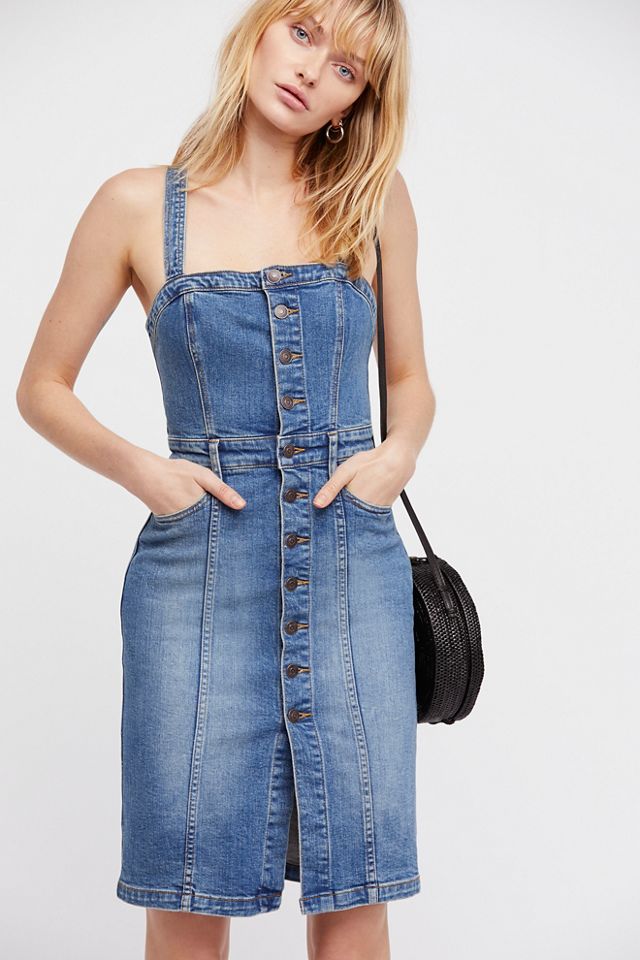 Button-Front Pinafore Dress | Free People UK
