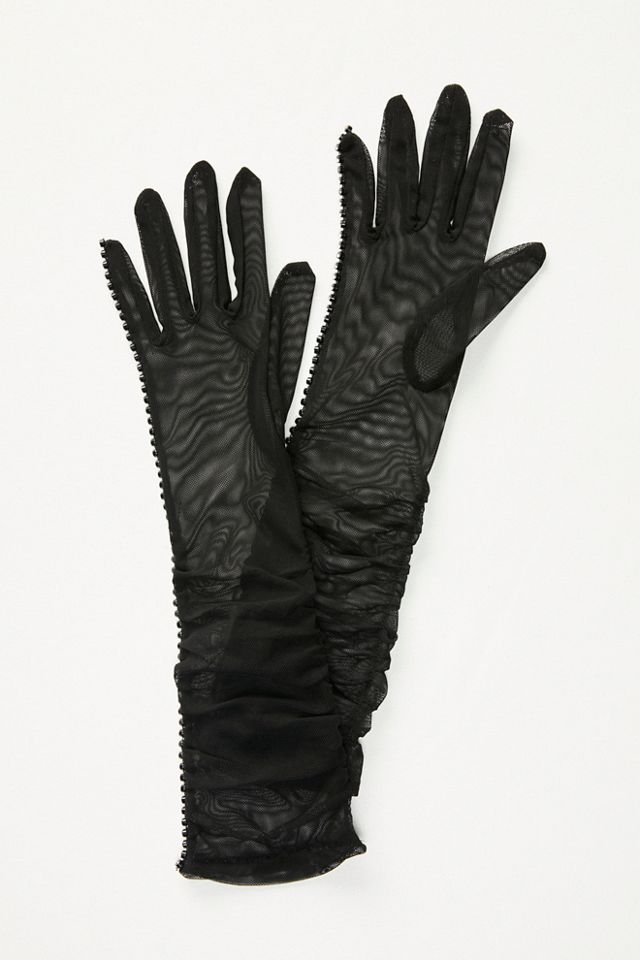 Magic Touch Embellished Mesh Gloves #1