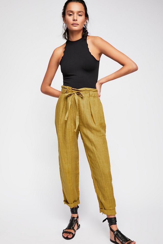 Only Over You Linen Straight-Leg Pants | Free People