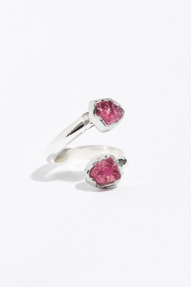 Handcrafted Double Stone Wrap Ring #1