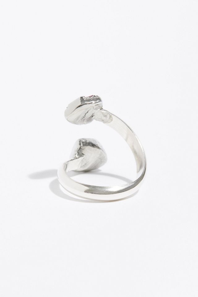 Handcrafted Double Stone Wrap Ring #2