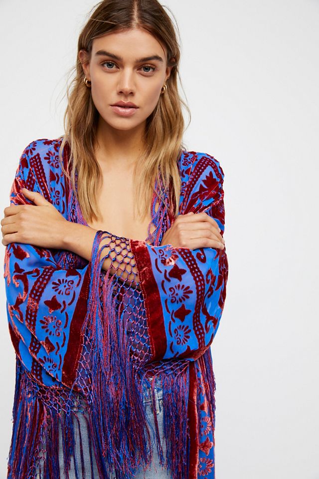 Leading Lady Burnout Velvet Kimono #4