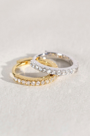 Boucle d'oreille Maria Tash 8mm avec diamants éternité