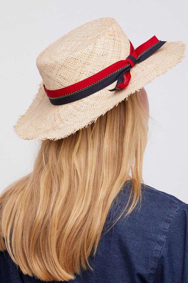 Lucky Stripe Straw Boater #1