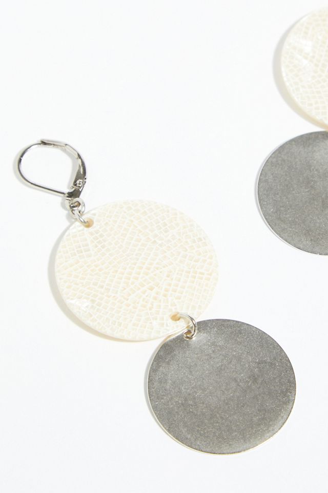 Resin Disc Drop Hoop Earrings #1