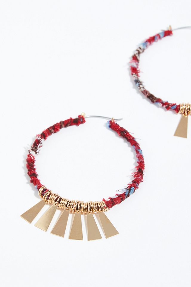 Fabric Wrapped Hoop Earrings #2