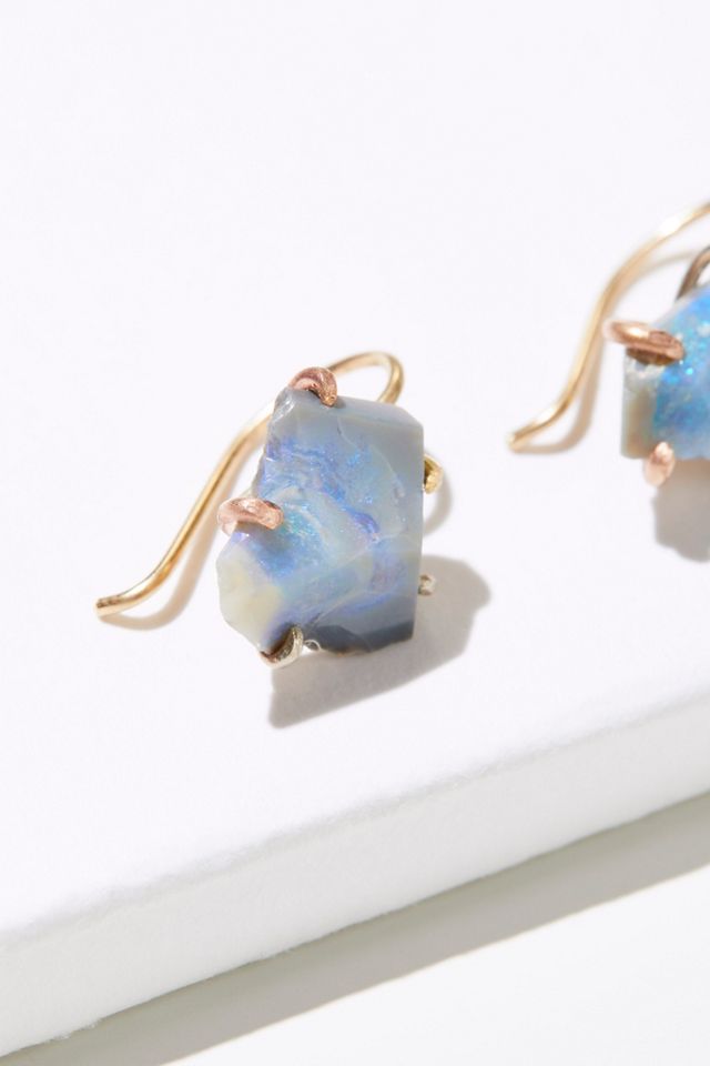 Raw Australian Opal Hook Earrings #1