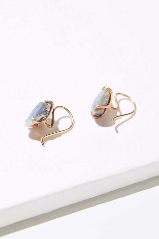 Raw Australian Opal Hook Earrings #2