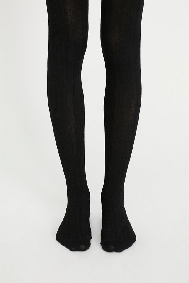 Love Story Cable Sweater Tights, Free People