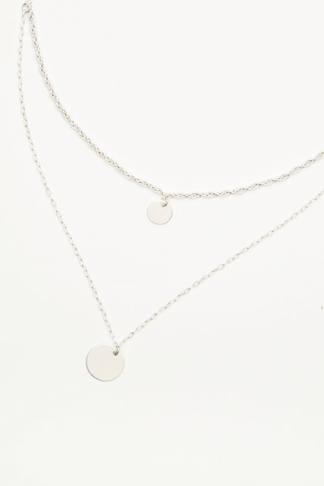 Rope Chain Double Coin Necklace #2