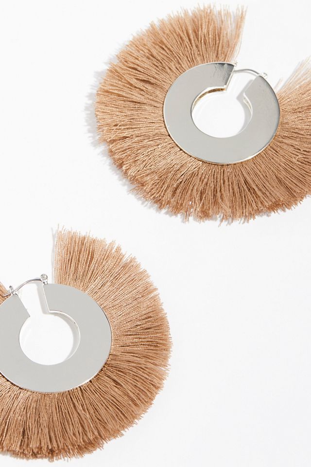Fanned Fringe Hoop Earrings #1