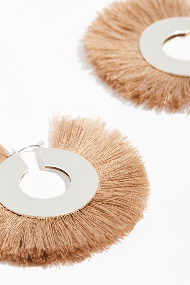 Fanned Fringe Hoop Earrings #2