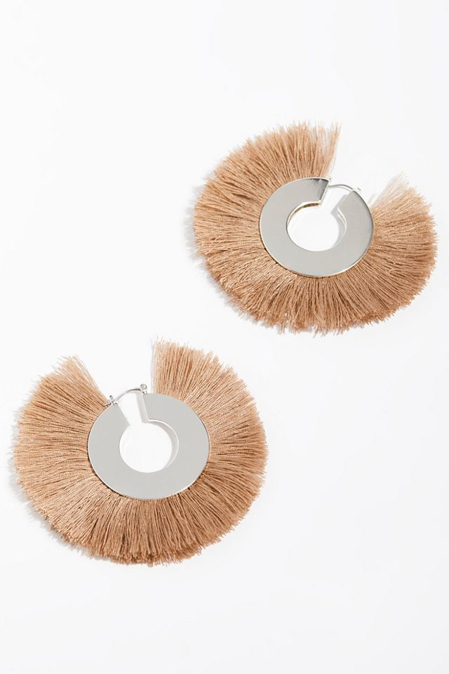 Fanned Fringe Hoop Earrings #3