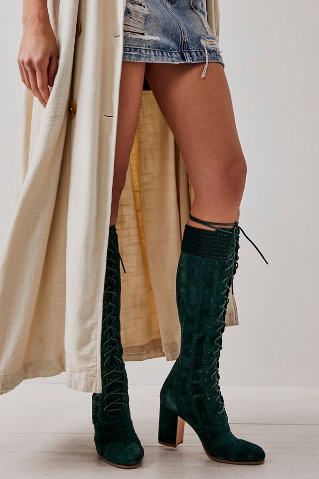 lace up back brown boots