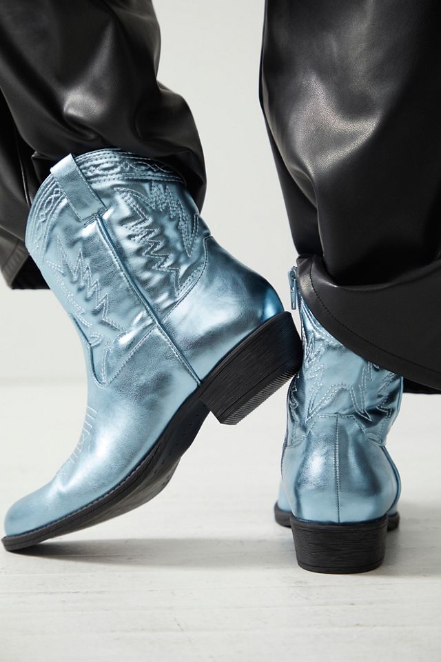 Blue on sale metallic boots