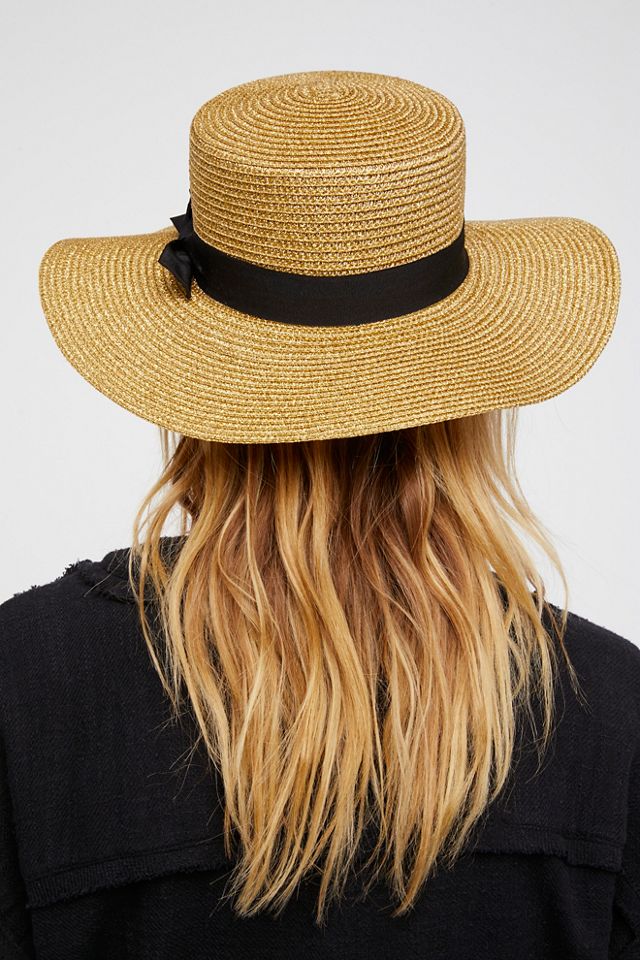 Marina Shimmer Straw Boater Hat #2
