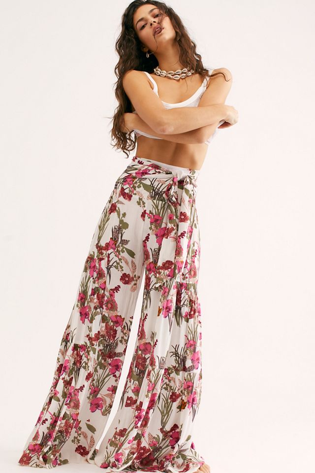 Printed Wide Leg Pants 