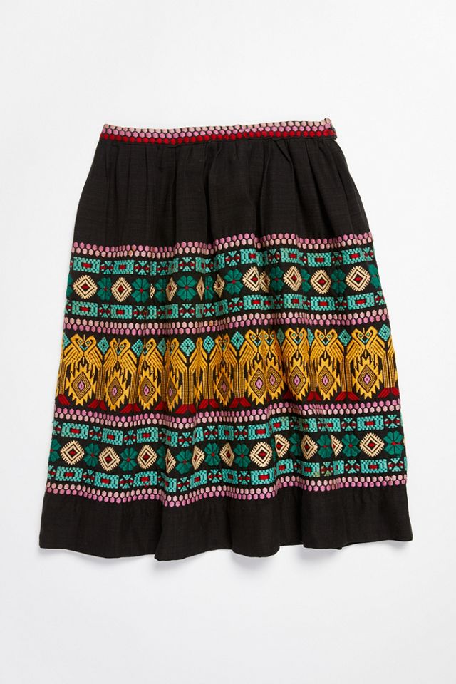 Vintage 1970s Embroidered Skirt #1