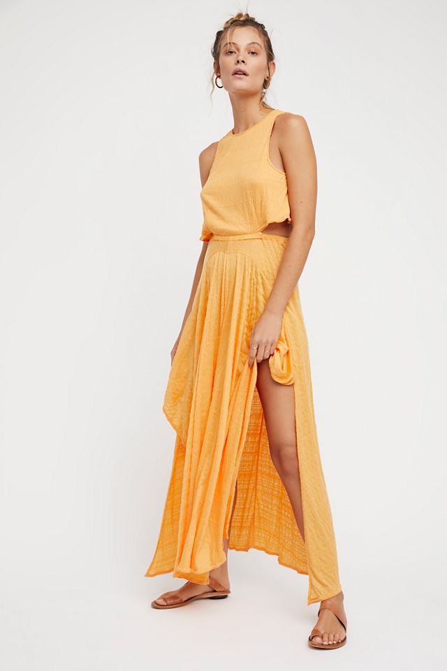 Free people orange maxi dress best sale