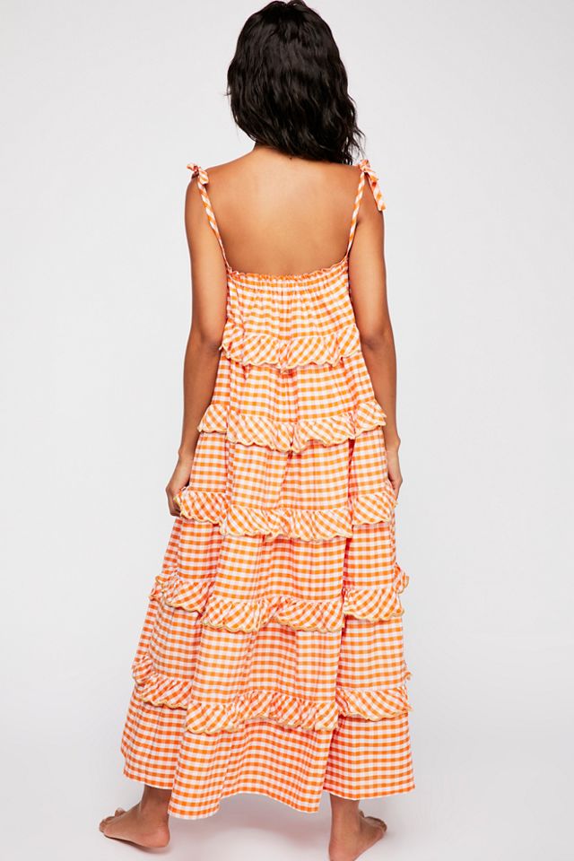 Gingham Frill Maxi Dress #1