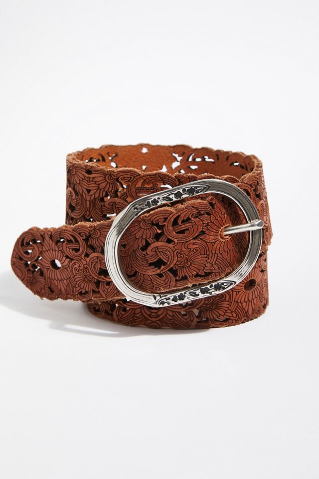 Lily Laser Cut Leather Belt #1