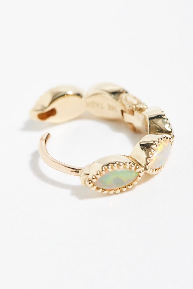 Opal Marquise Clicker Hoop Earring #1