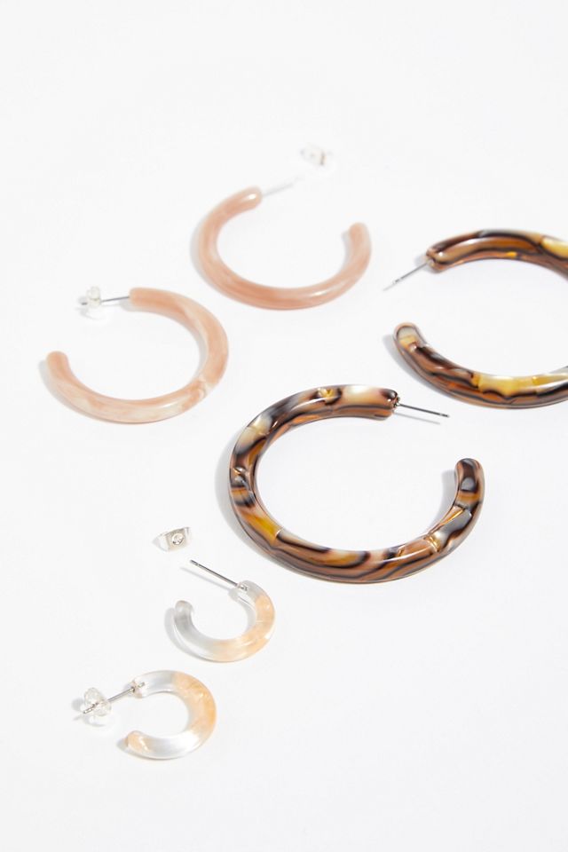 Resin Hoop Earring Set #1