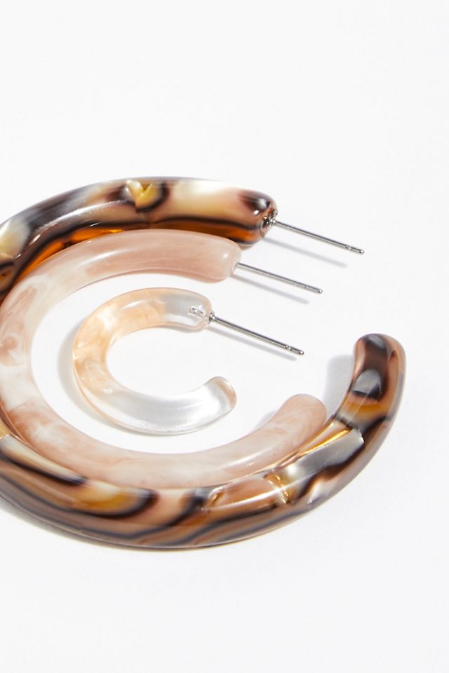 Resin Hoop Earring Set #2