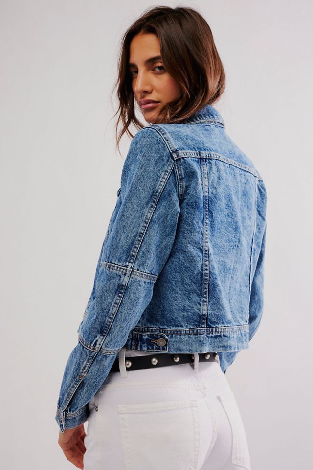 Free people ramona on sale denim trucker jacket