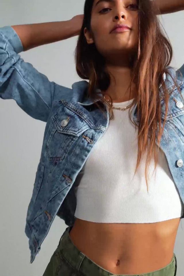 Free people white jean sales jacket