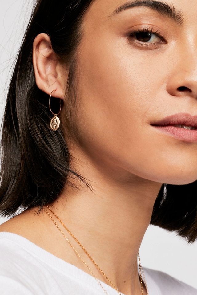 14k Vermeil Love Sleeper Hoop Earrings #3