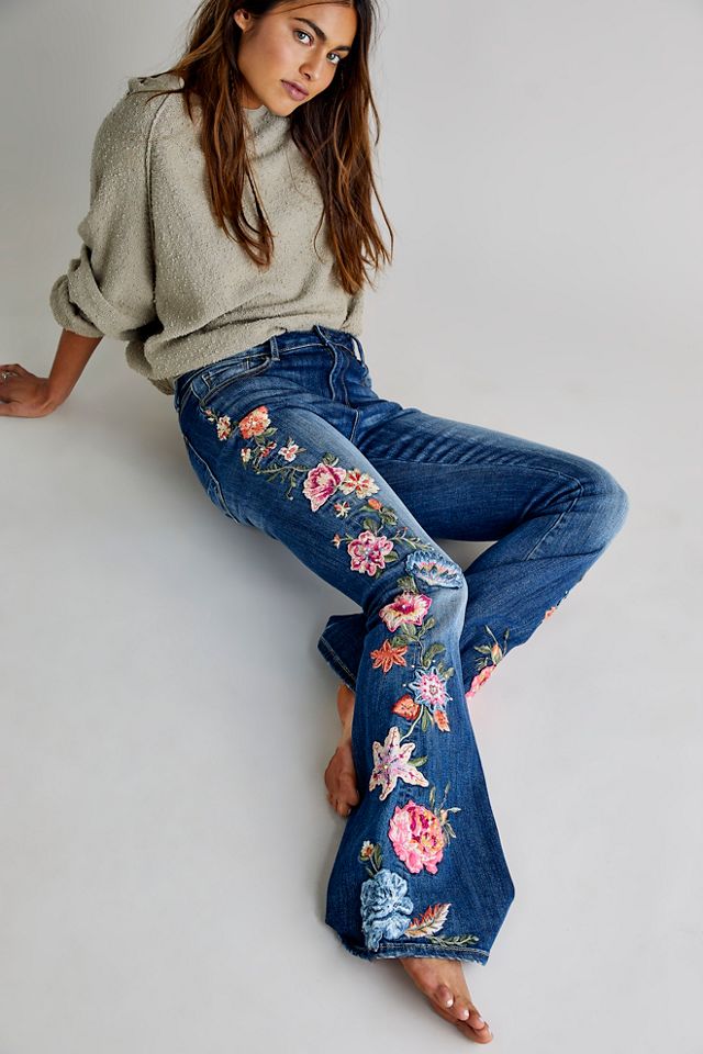 Driftwood Farrah Embroidered Flare Jeans #3