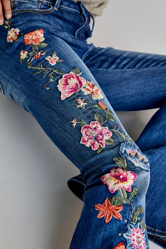 Driftwood Farrah Embroidered Flare Jeans #1