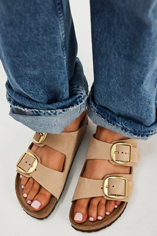 Birkenstock Arizona Big Buckle  Sandals In Sandcastle Nubuck