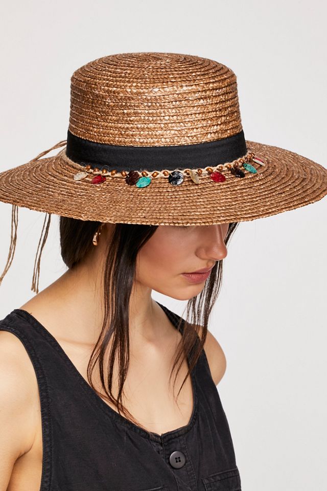 Tiki Ti Embroidered Straw Boater 