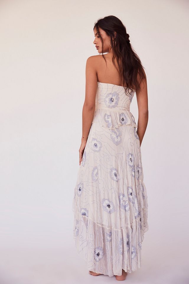 knee length dresses for ladies Free People Daisy Chain Button Up Midi Dress in White / Ecru Combo  Shop  Hearts