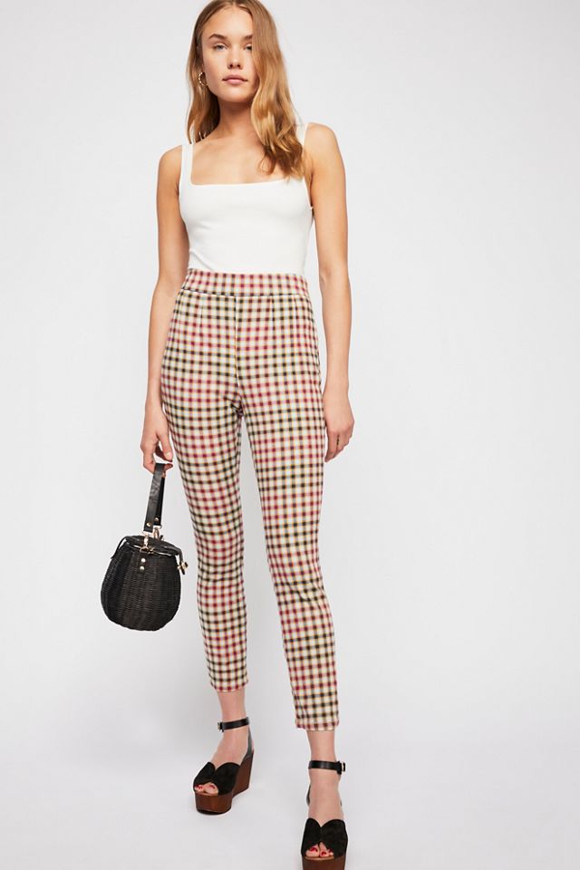 Free people sale plaid skinny pants