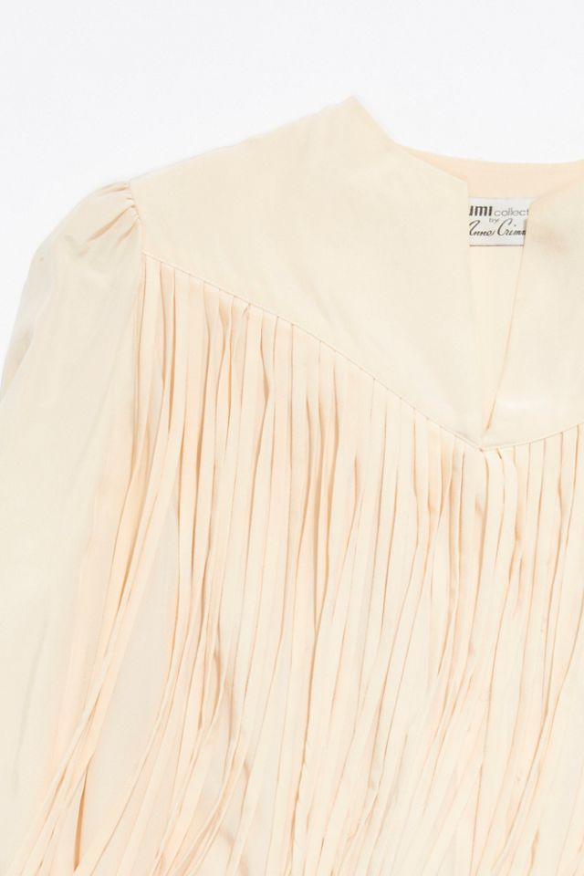 Vintage 1980s Silk Fringe Blouse #1