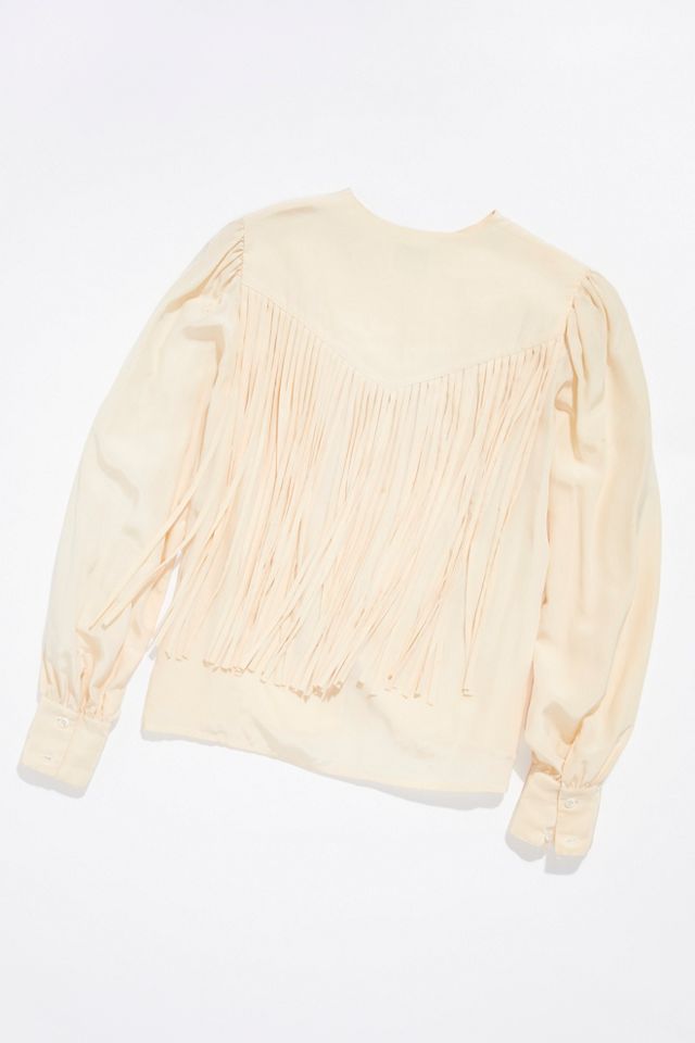 Vintage 1980s Silk Fringe Blouse #2