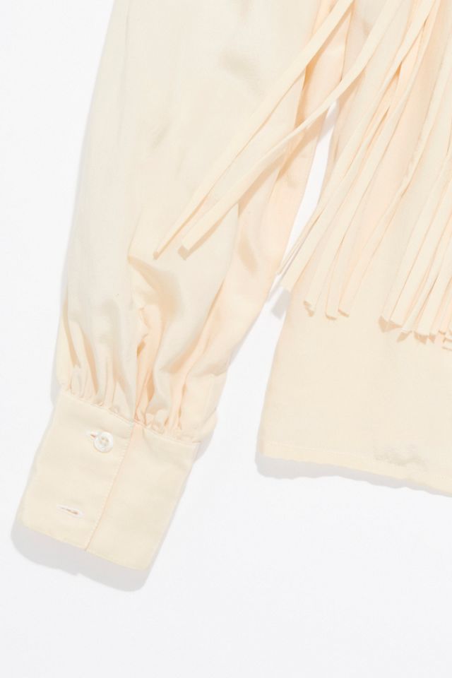 Vintage 1980s Silk Fringe Blouse #3