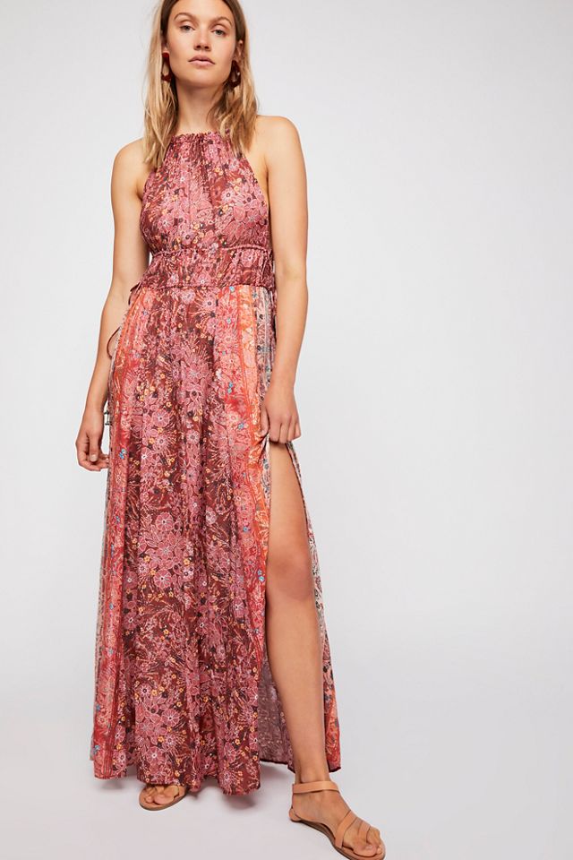 gold sheer maxi dress Long Sleeve Pleated Sheer Dress