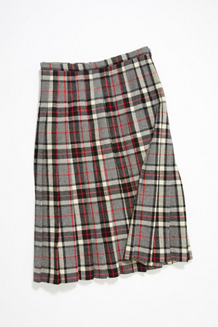 Vintage Plaid Wool Skirt | Free People