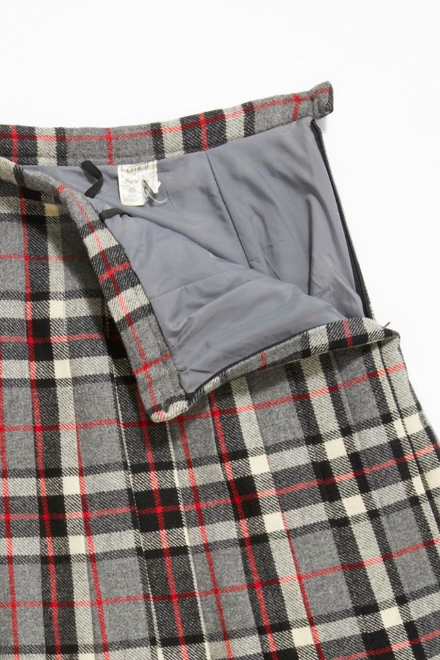 Vintage Plaid Wool Skirt #1